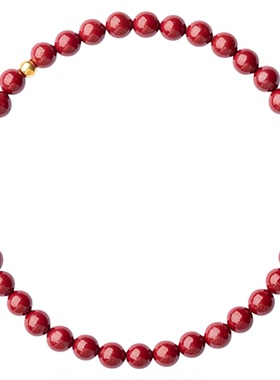 杭州灵隐朱砂素圈手串本命年手链