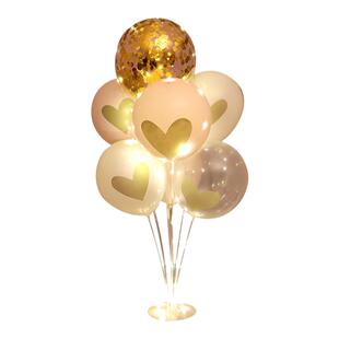 网红发光气球桌飘立柱支架落地路引地飘结婚房订婚礼生日装饰布置