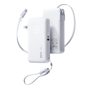【充电宝3C认证可上飞机】W&P2026新款自带伸缩线AC插头三合一35W快充10000毫安小巧便携适用苹果17手机华为