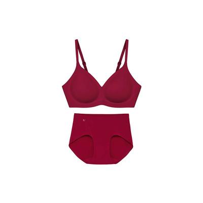 ubras红色内衣内裤套装
