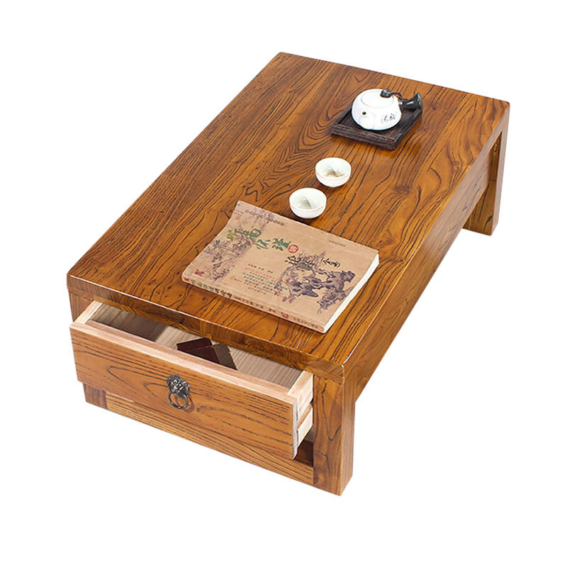 包邮日式榻榻米茶几实木飘窗桌仿古老榆木炕桌地台矮桌简约小桌子