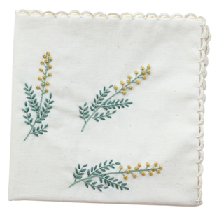 手工diy金合欢花刺绣水果面包防尘盖布餐垫茶席材料包送闺蜜礼物