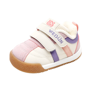 学步鞋女宝宝棉鞋秋冬款加绒保暖婴儿鞋子软底1一2-5岁女童机能鞋