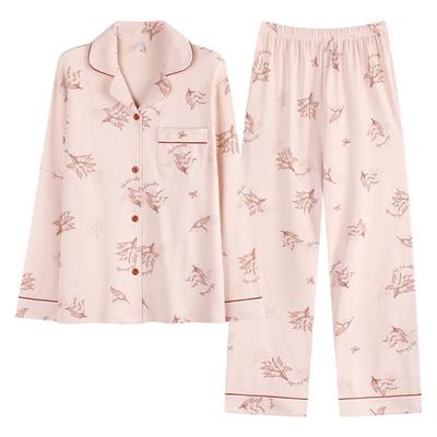 春秋睡衣女纯棉长袖妈妈中年大码