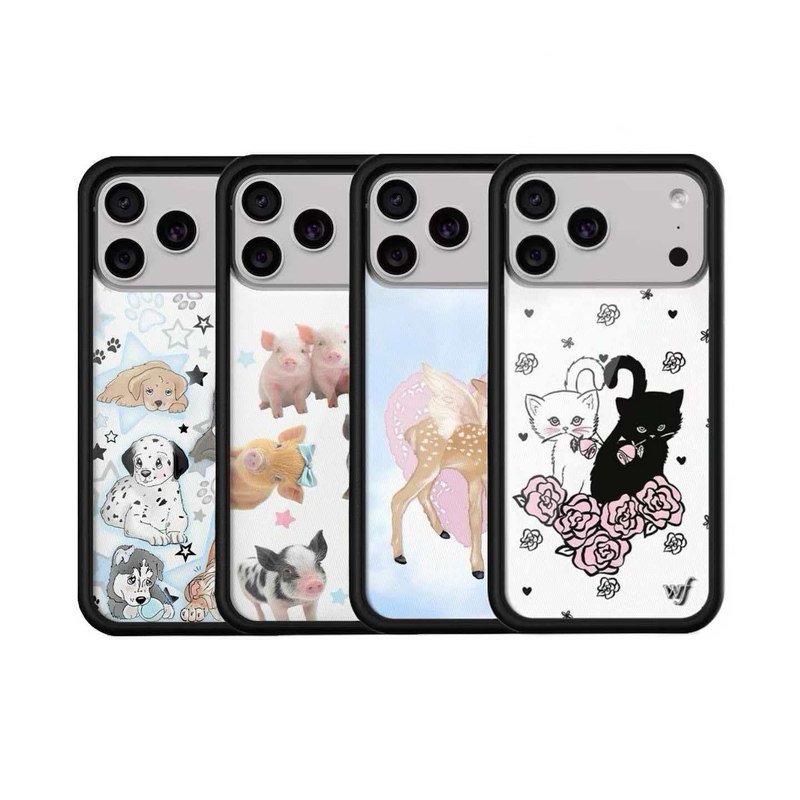 wildfl经典黑白猫手机壳适用苹果iPhone18/17/16/15/Pro/Max/Air硬壳全包保护套硅胶防摔时尚wf爱心天使小鹿