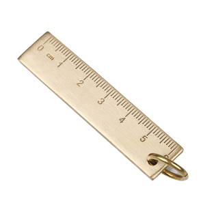 多功能黄铜 迷你加厚刻度尺edc金属尺子钥匙扣便携铜尺 激光刻字