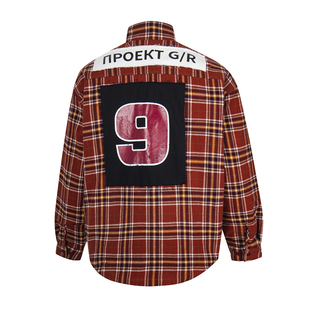 GRAILZ PROJECT G/R 高街棉服俄文贴布印花男女宽松格子棉衣外套