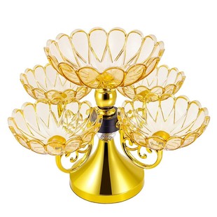 欧式豪华水果盘客厅高端上档次旋转果盘多层零食糖果盘家用厅茶几