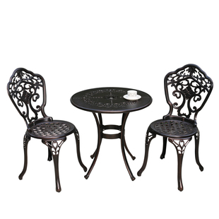 户外桌椅铸铝庭院室外露天阳台花园简约防水防晒铁艺休闲桌椅组合