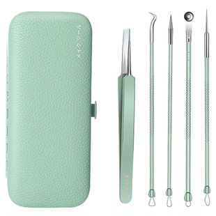 德国粉刺针套装挤痘痘工具美容院专用细胞夹清理黑头夹子超细镊子