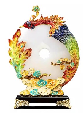 聚善缘龙凤呈祥平安扣摆件乔迁礼