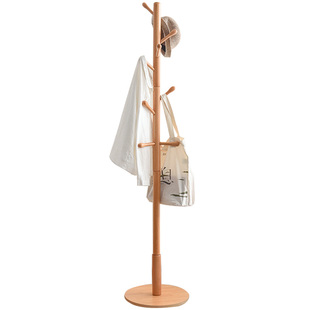 实木立式衣帽架家用衣架落地卧室简易挂衣架客厅单杆木质衣服架子