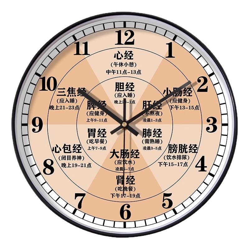 中医养生馆挂钟客厅静音石英钟表