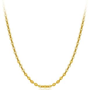 周大生18K金项链O字链玫瑰彩金颈链配吊坠锁骨素链女生新年礼物