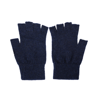 纯羊绒半指手套男冬天保暖露指分指五指办公写字情侣简约休闲青年