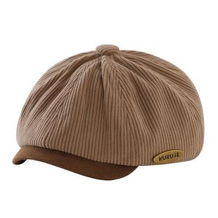 儿童帽子秋冬款韩版男童灯芯绒鸭舌帽男孩宝宝保暖防风贝雷棒球帽