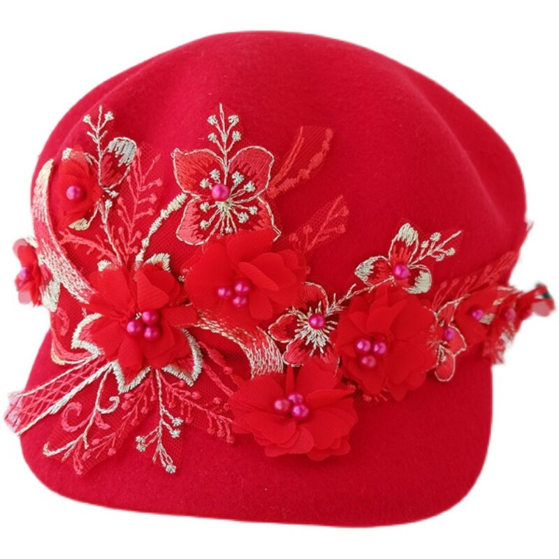 八角帽女秋冬季鸭舌帽
