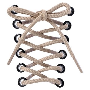 马丁靴鞋带男款工装大黄靴粗棉麻圆形女老爹运动鞋米黄棕色鞋带绳