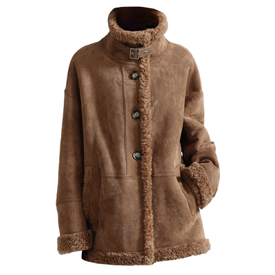 保暖海宁羔羊毛毛颗粒皮草外套