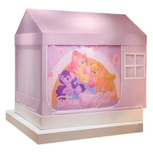 儿童尖顶分床小房子遮光防尘床帘女童蚊帐1米2*8床上帐篷135定制