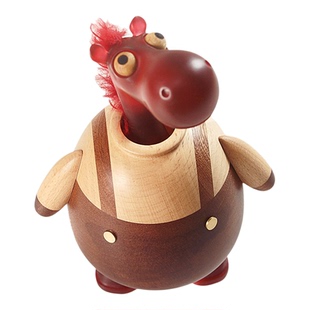 几人设计十二生肖马旋转音乐盒机械发条实木八音盒生日礼物可刻字