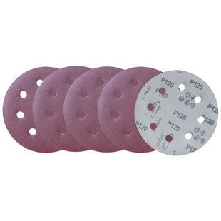 7寸8孔砂纸片180mm自粘圆盘砂纸打磨墙面腻子抛光机植绒砂纸磨片