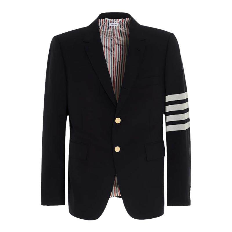 ThomBrowne4条纹单排扣羊毛西服