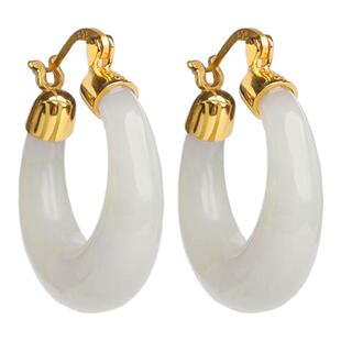 宫里上新和田玉耳饰女耳环纯银玉石耳钉耳扣新中式生日礼物送妈妈