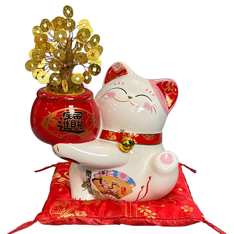 金运大福摇钱树家居风水招财猫