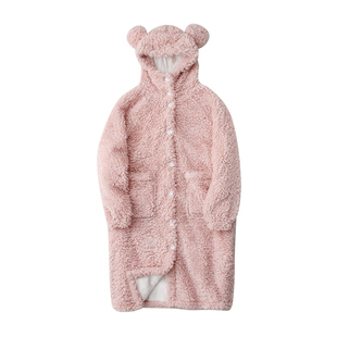 睡裙睡袍女秋冬季长款情侣连体睡衣高级感珊瑚绒浴袍男2025年新款