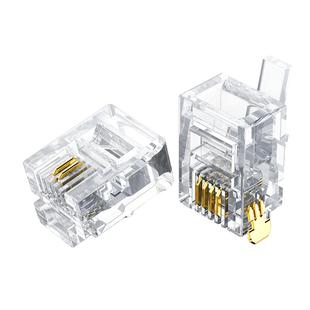 绿联电话水晶头2/4四芯电话座机传真机rj11连接线器6P2c4c插接头