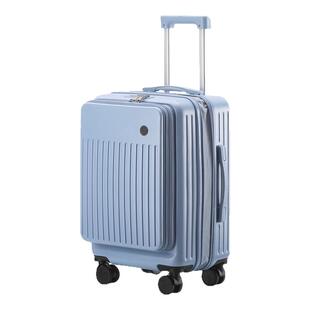 ELLE新款前开盖带拓展层行李箱拉杆箱女登机箱密码箱结实旅行箱子