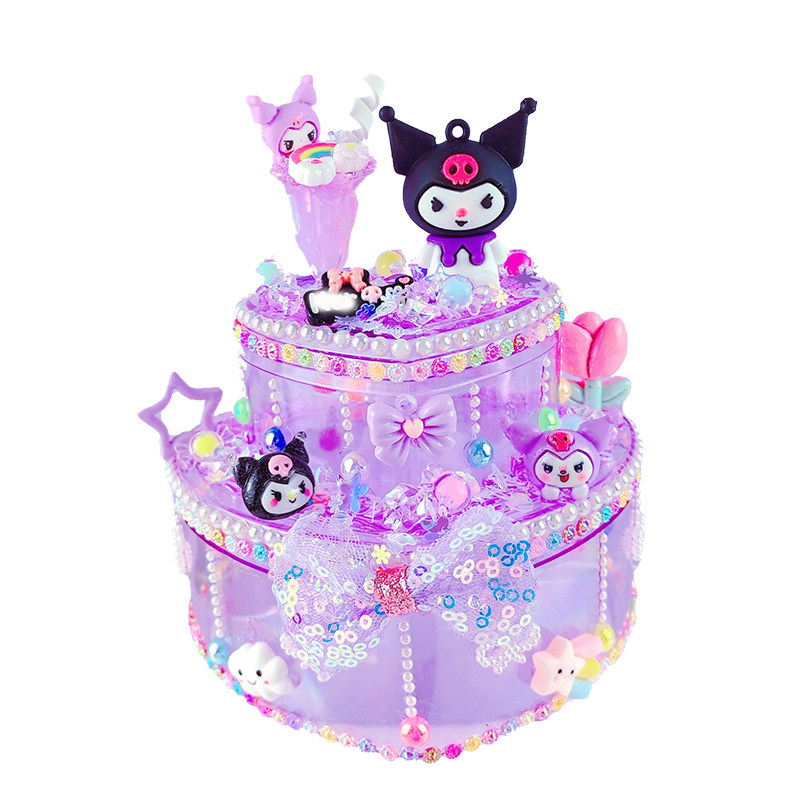 儿童手工diy水晶收纳盒卡通奶油胶玩具材料包女孩生日礼物首饰盒