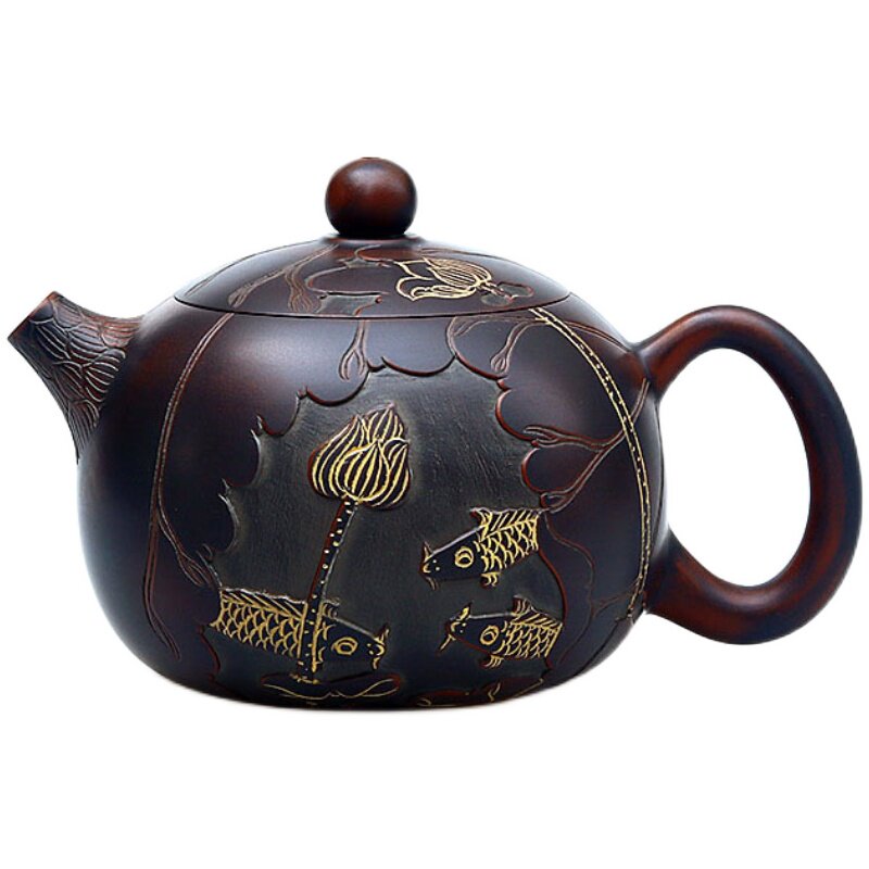 壶藏福西施壶钦州坭兴陶茶壶全手工茶具家用精品紫泥原矿泡茶壶
