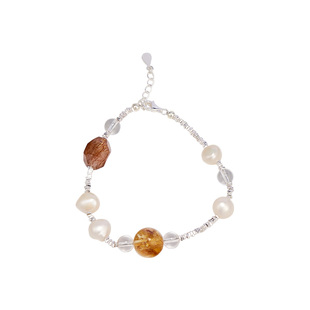 Rainy and Cloudy回忆片段｜黄水晶碎银珍珠手链富桂碎银珍珠手链