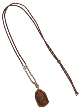 山木集老山檀扎基糖玉编绳项链