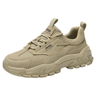 Jeep吉普户外情侣休闲老爹鞋轻便回弹透气徒步鞋女防滑耐磨登山鞋