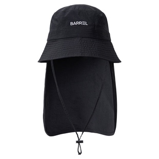 韩国BARREL遮阳渔夫帽海边户外防晒帽速干可拆卸护颈帘男女2025款