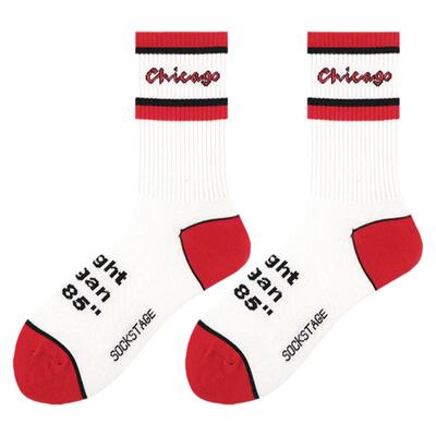 欧美潮牌袜子芝加哥AJ1袜子黑红