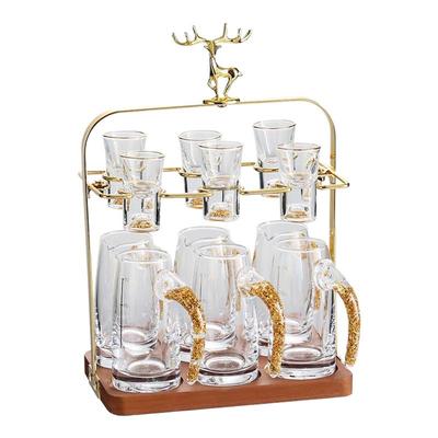 金箔白酒杯套装轻奢分酒器小酒盅