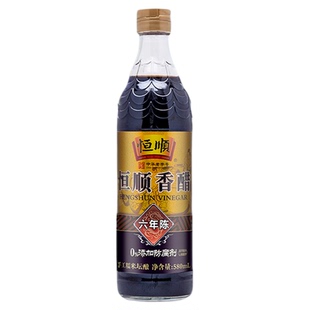 恒顺六年陈酿粮食香醋 580ml*3瓶 凉拌饺子蘸料调味 家用陈醋瓶装