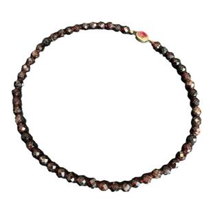 天然巴西石榴石老银扣头vtg古董设计通体925复古做旧银项链女人石