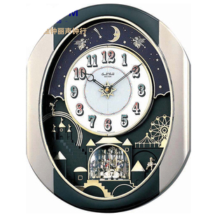 RHYTHM丽声挂钟客厅欧式复古旋动静音报时创意艺术4MH751