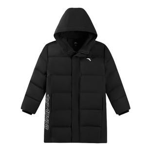 安踏儿童男女童中长羽绒服冬舒适保暖大小童抗寒四防连帽羽绒外套