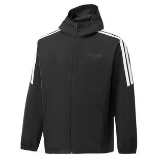 adiads阿迪达斯外套速干男士运动服梭织连帽休闲运动夹克KQ7851