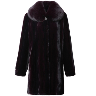 中老年妈妈装水貂绒外套衣女妈妈款洋气仿皮草大衣加厚冬装衣服