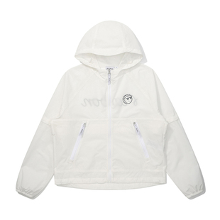 新款韩国原单高尔夫女装春季防风连帽袖子可拆卸运动休闲外套球服