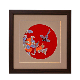 南京云锦研究所喜事连连装饰画挂画中式卧室新婚礼物结婚礼品