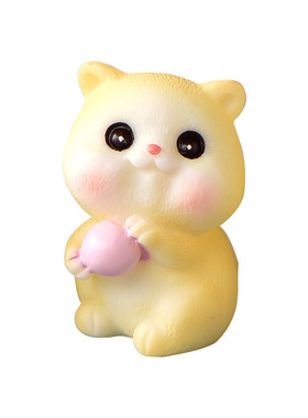 2026新款顽皮小猫微景观园艺diy水晶球配件 线团抱球调皮小猫树脂