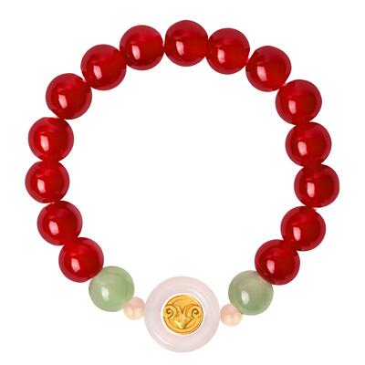 麦玲玲2026本命年太岁红绳手串